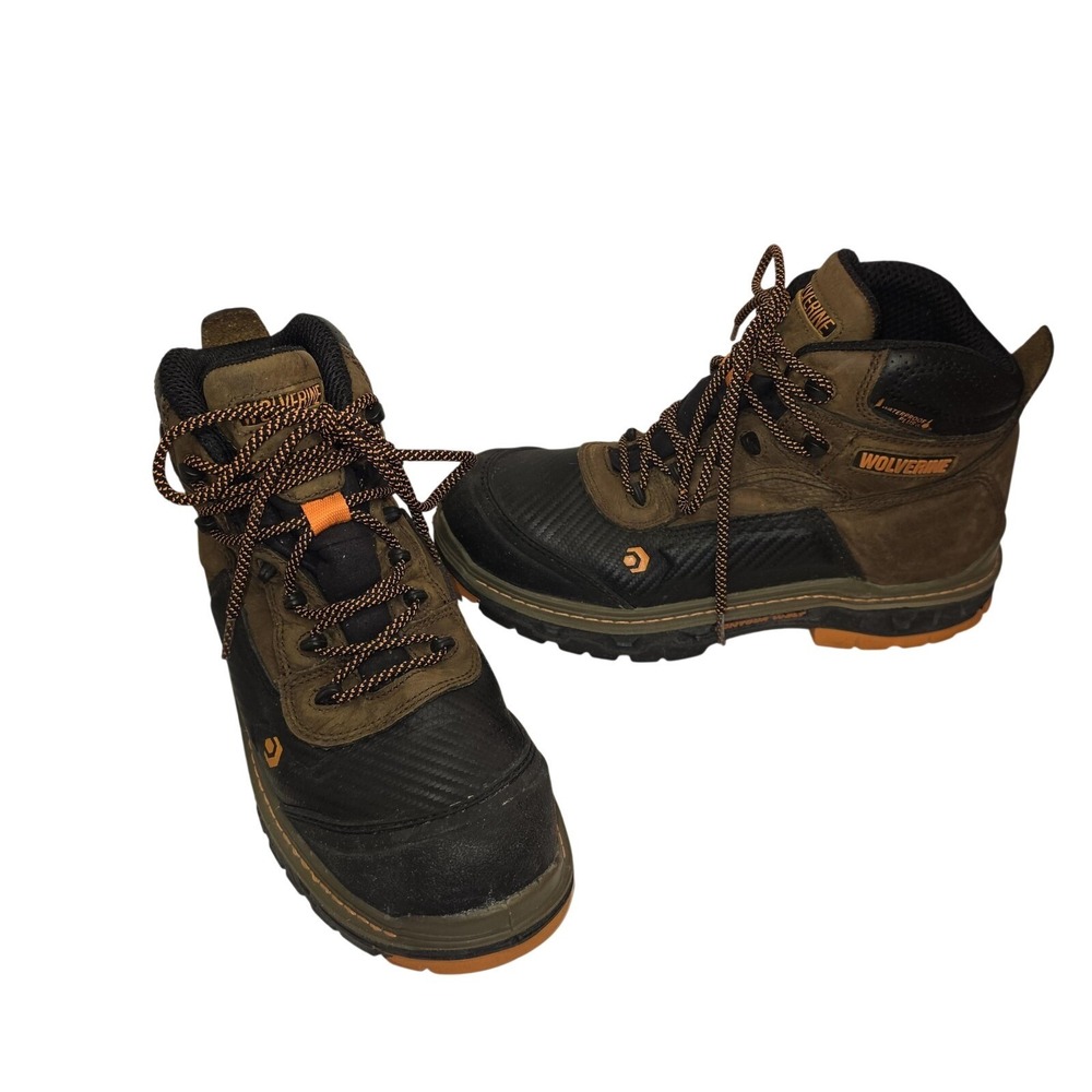 Wolverine Work Combat Ankle Boots Mens Size 9 Brown Leather Waterproof Lace Up